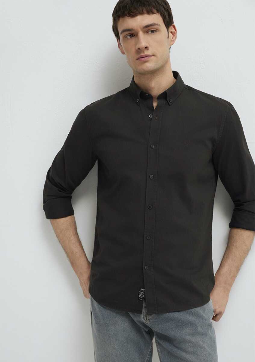 Mavi M Logo Nakışlı Kahverengi Erkek Gömlek 0211192-90892