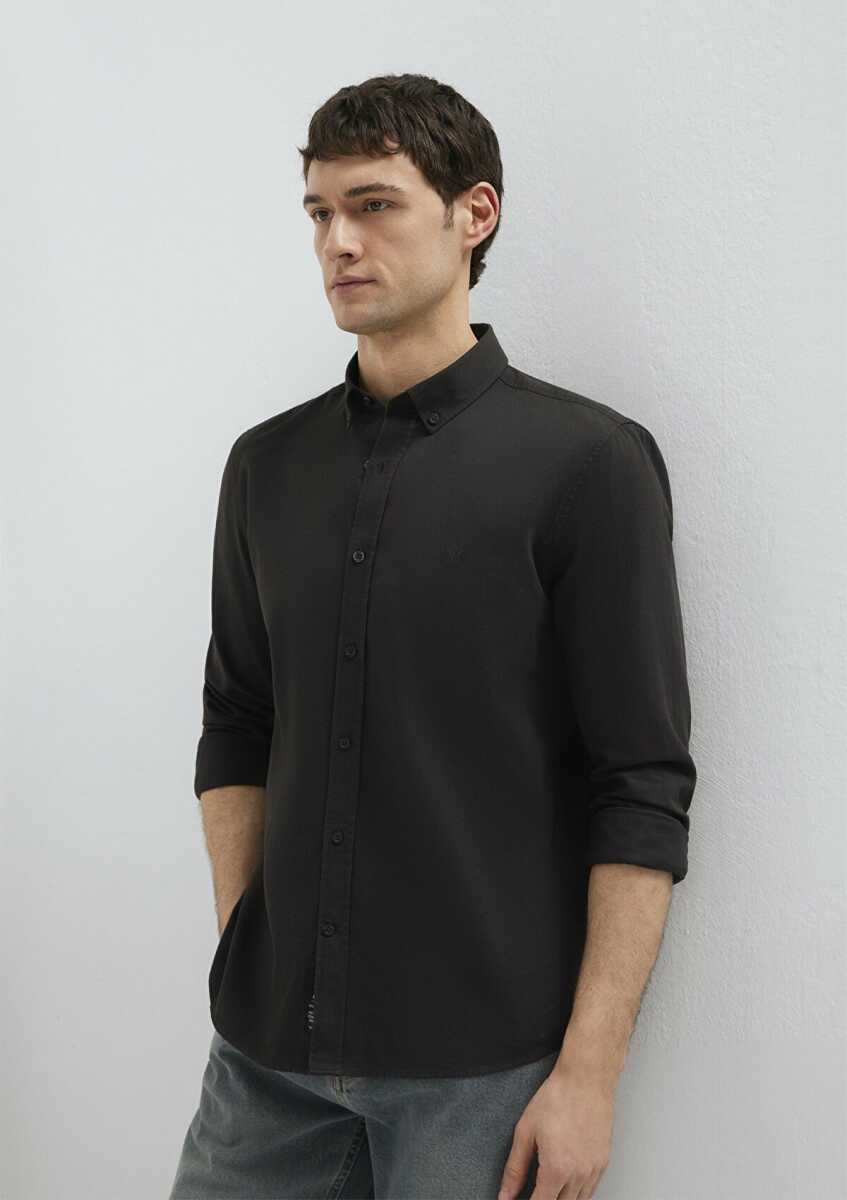 Mavi M Logo Nakışlı Kahverengi Erkek Gömlek 0211192-90892 (1)