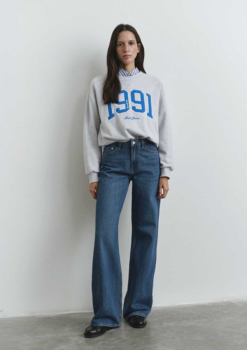 Mavi Malibu Icon Puslu Koyu Mavi Wide Leg Kadın Jean Pantolon 1010152-90516 - Mavi