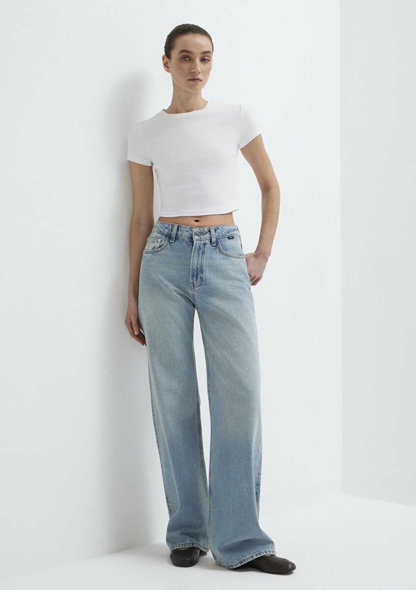 Mavi Malıbu Lt Used Used Wide Leg Yüksek Bel Kadın Jean Pantolon 1010152-A1569 - Mavi (1)