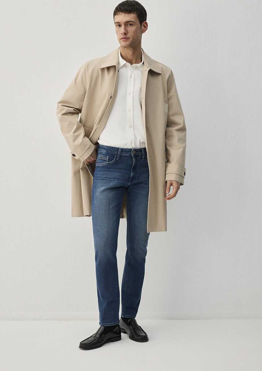 Mavi Marcus Lux Black İndigo Mavisi Slim Straight Normal Bel Daralan Paça Erkek Jean Pantolon 0035189349 - 3