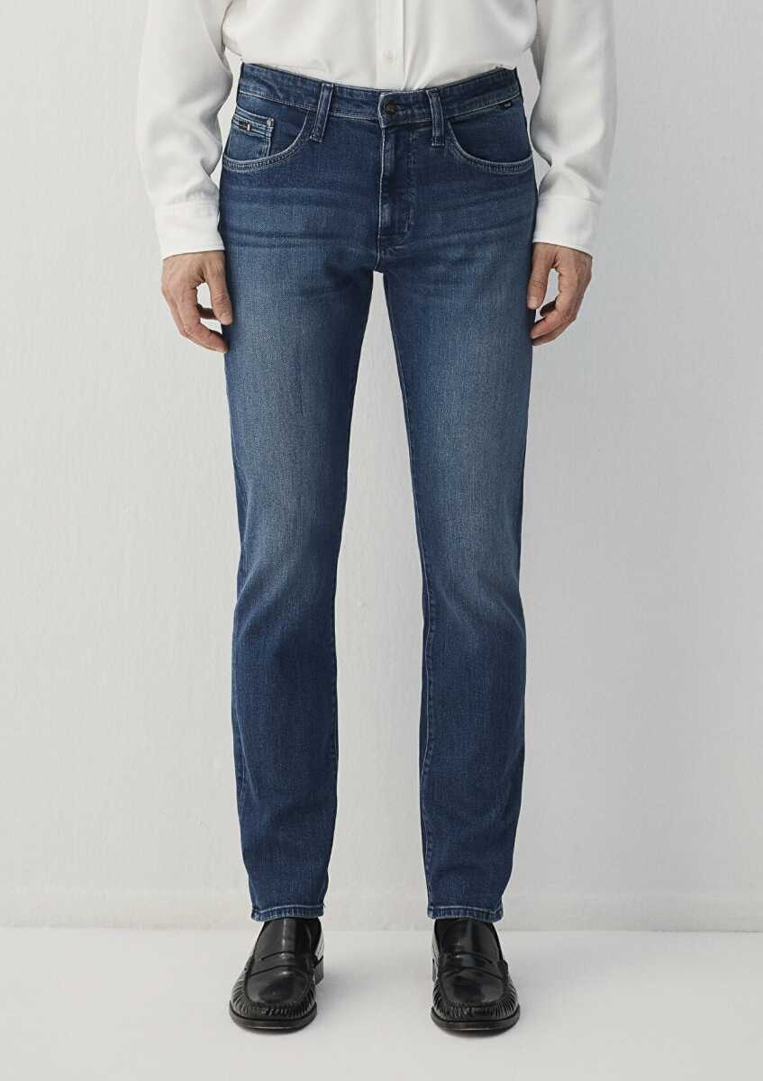 Mavi Marcus Lux Black İndigo Mavisi Slim Straight Normal Bel Daralan Paça Erkek Jean Pantolon 0035189349 - 4