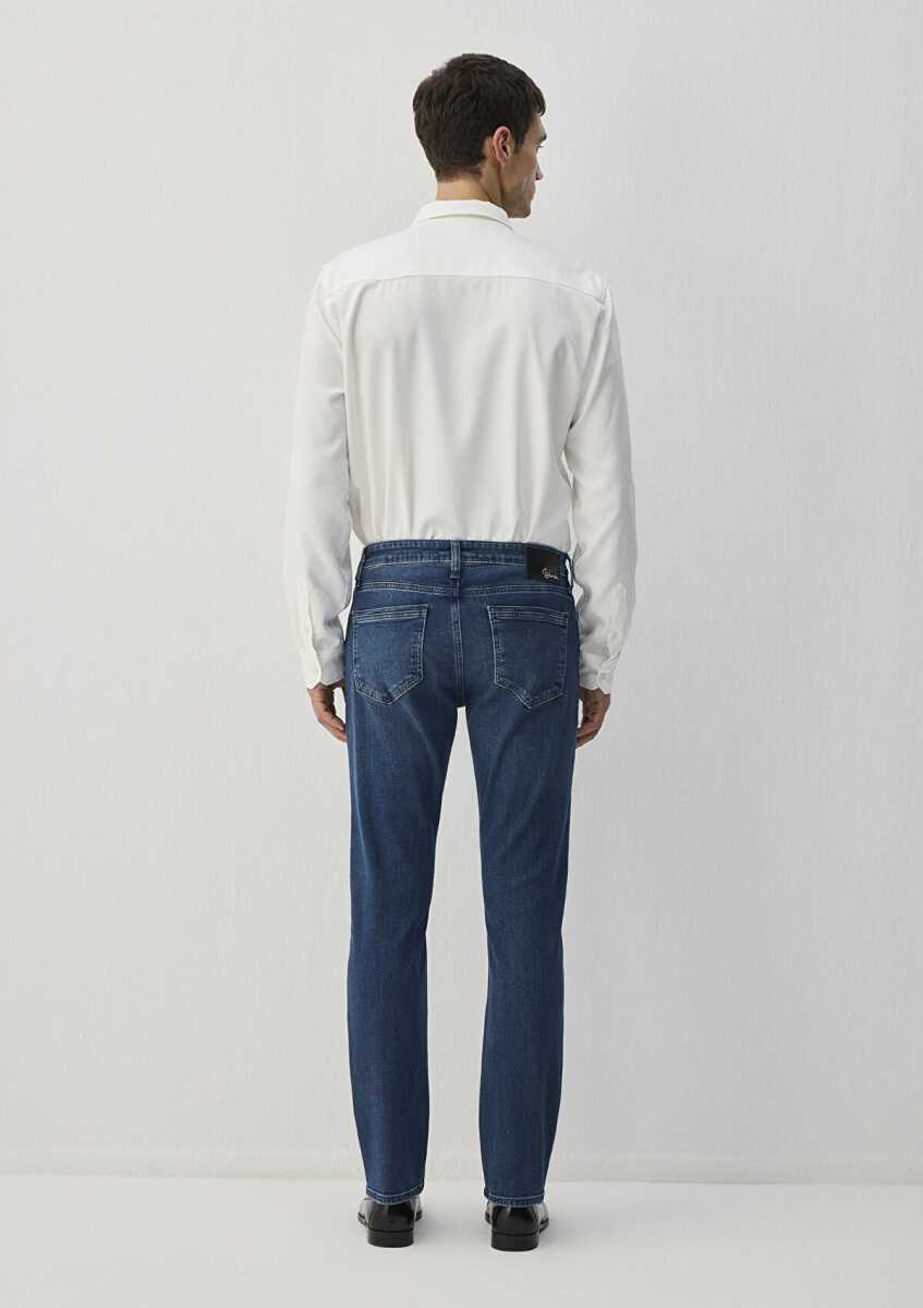 Mavi Marcus Lux Black İndigo Mavisi Slim Straight Normal Bel Daralan Paça Erkek Jean Pantolon 0035189349 - 5