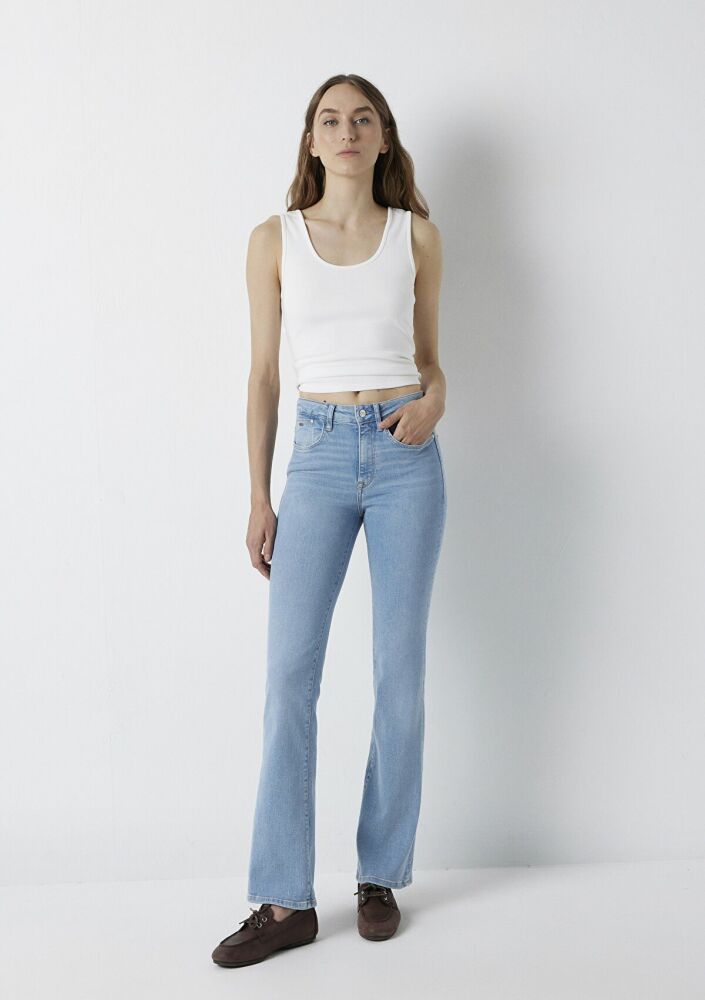 Mavi Maria Lt Brushed Premium Blue Flare Normal Bel Kadın Jean Pantolon 101225-A4172 (1)