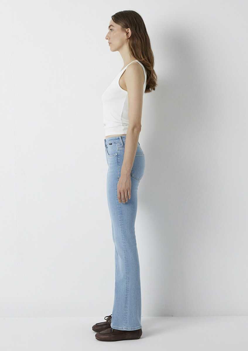 Mavi Maria Lt Brushed Premium Blue Flare Normal Bel Kadın Jean Pantolon 101225-A4172 - 3