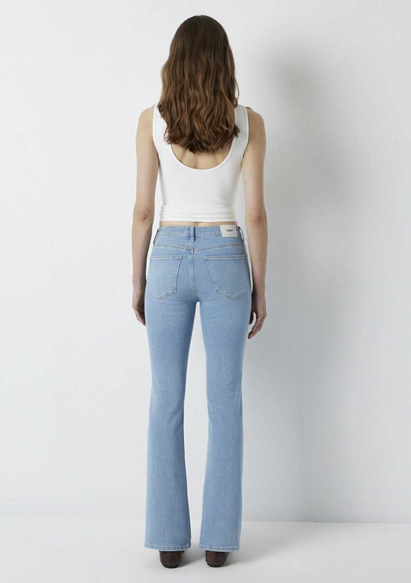 Mavi Maria Lt Brushed Premium Blue Flare Normal Bel Kadın Jean Pantolon 101225-A4172 - 4