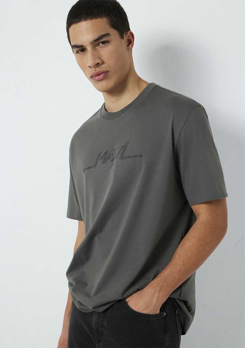 Mavi Mavi Baskılı Antrasit Loose Fit Erkek Tişört 0613128-70088 - Mavi