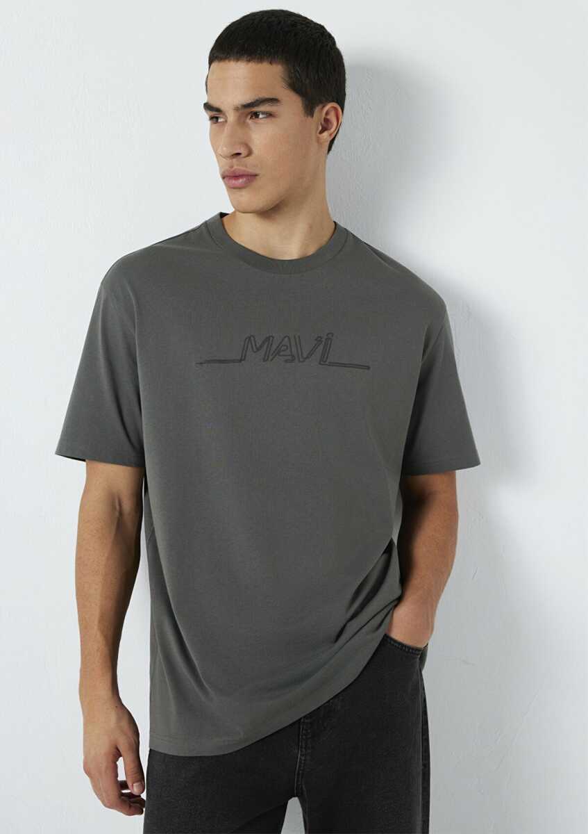 Mavi Mavi Baskılı Antrasit Loose Fit Erkek Tişört 0613128-70088 - Mavi (1)