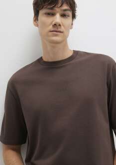 Mavi Mavi Baskılı Kahverengi Loose Fit Bol Rahat Kesim Erkek Tişört 0613093-70251