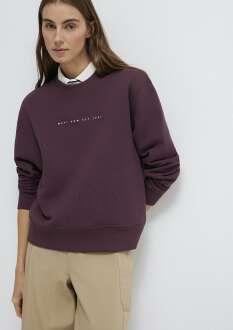 Mavi Mavi Denim Baskılı Bordo Loose Fit Kadın Sweatshirt 1S10525-70260