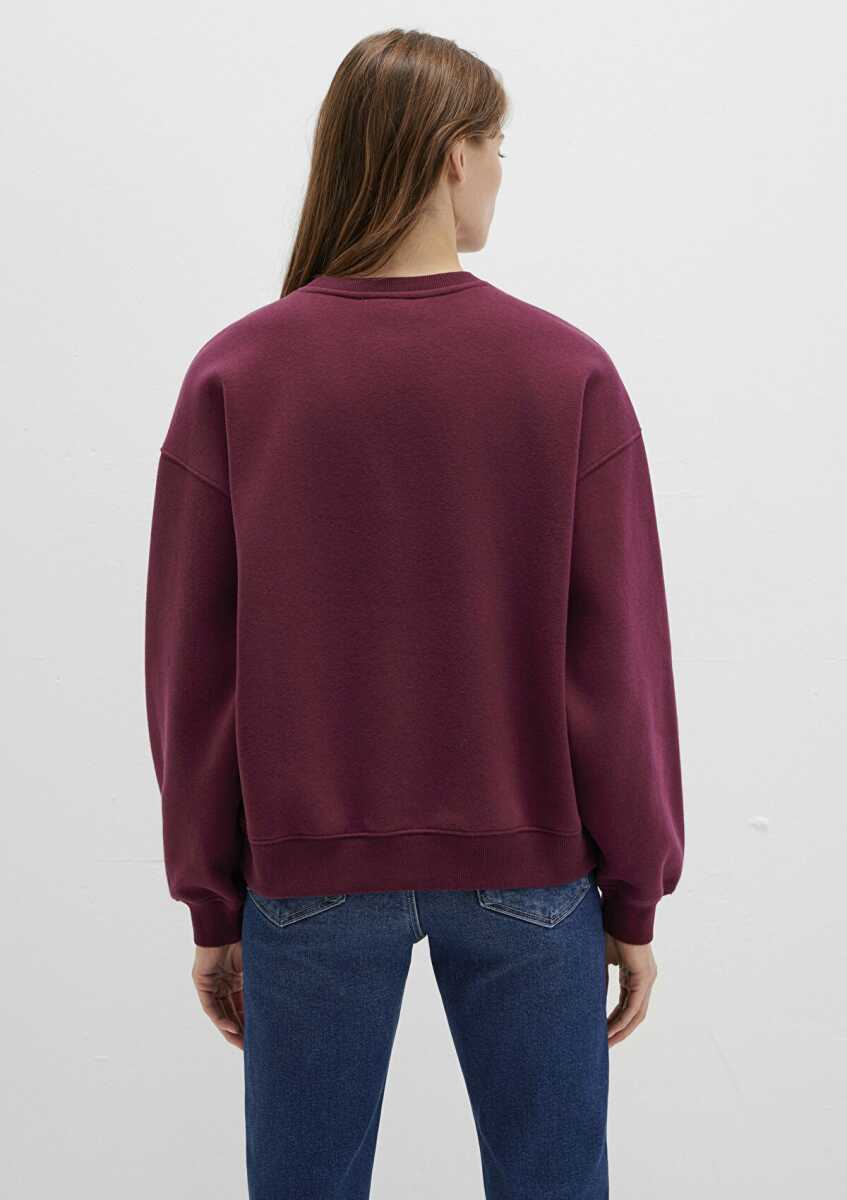 Mavi Mavi Logo Baskılı Bordo Loose Fit Kadın Sweat 1S10490-90705 - 5