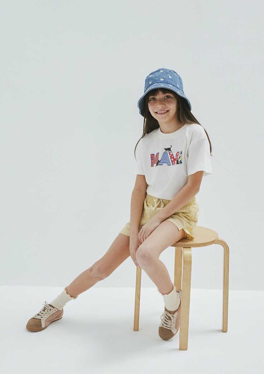 Mavi Mavi Logo Baskılı Ekru Loose Fit Çocuk Tişört 7610426-70057 (1)