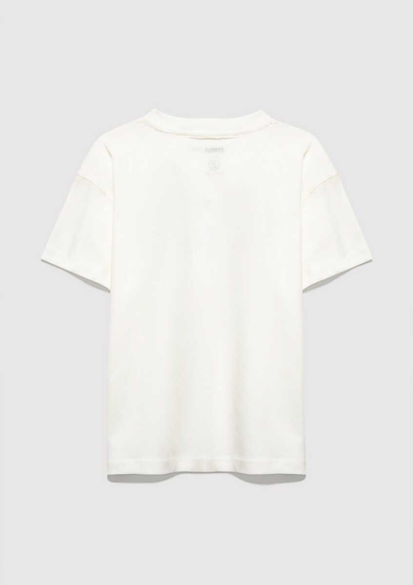 Mavi Mavi Logo Baskılı Ekru Loose Fit Çocuk Tişört 7610426-70057 - 4