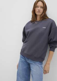 Mavi Mavi Logo Baskılı Gri Loose Fit Kadın Sweat 1S10490-80932