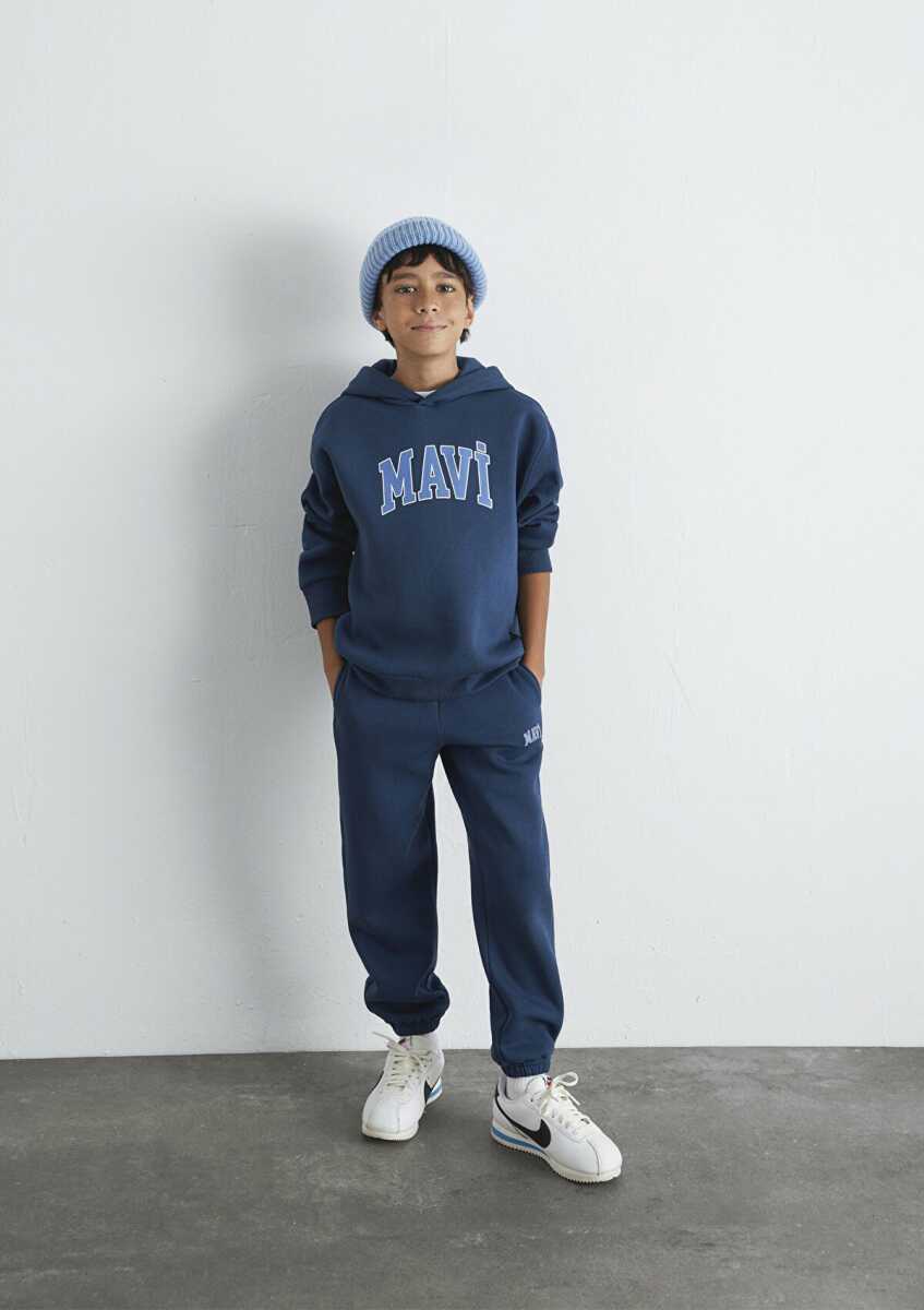 Mavi Mavi Logo Baskılı Lacivert Kapüşonlu Cocuk Sweat 6610110-70720 - 2
