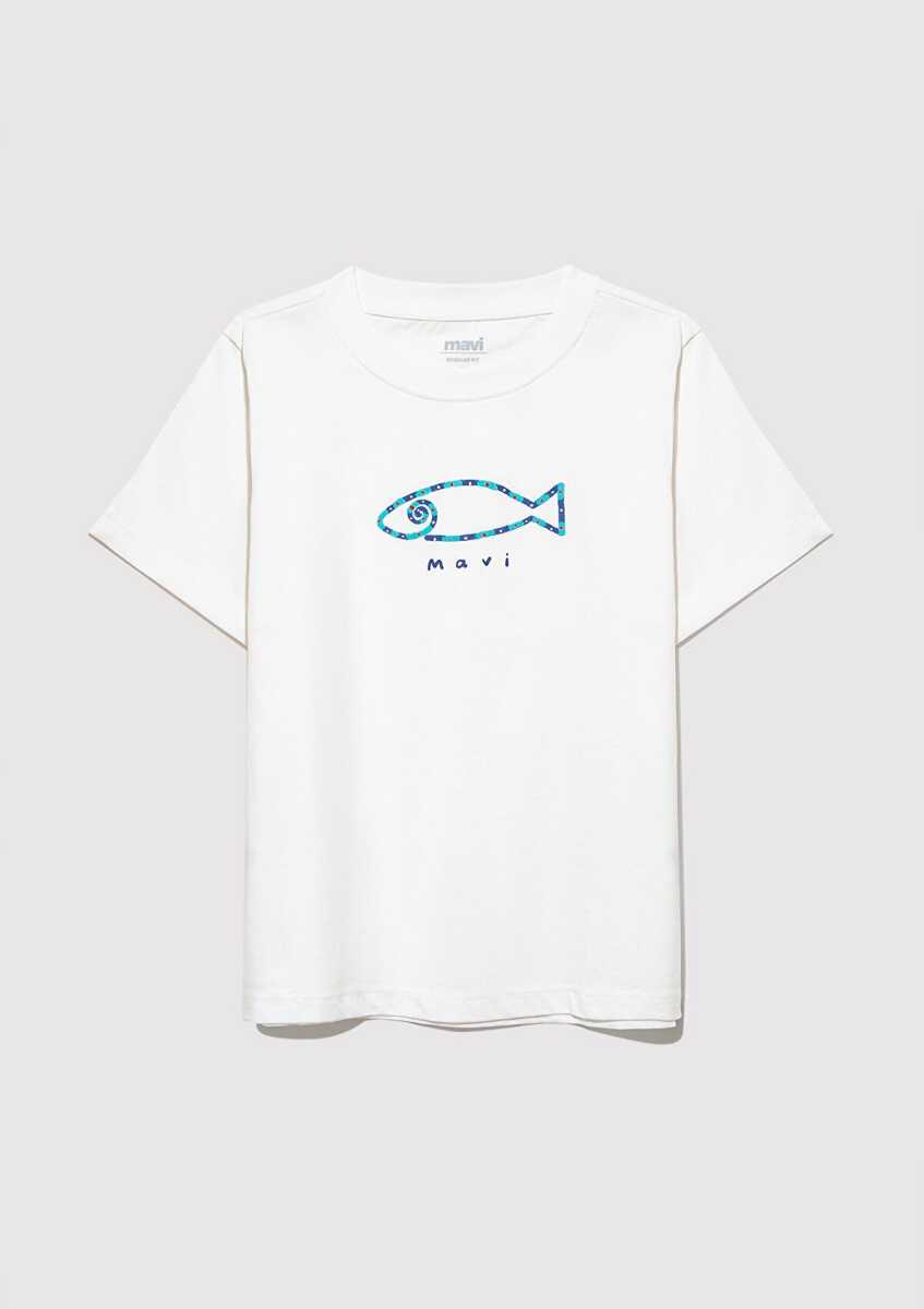 Mavi Mavıterranean Balık Baskılı Çocuk Tişört 7610384-70057 - Mavi