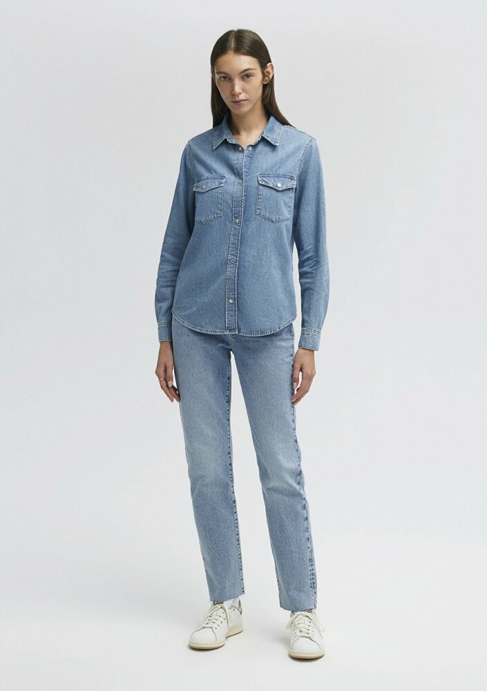 Mavi Merida All Blue İndigo Mavisi Jean Gömlek 1210662-86492 (1)