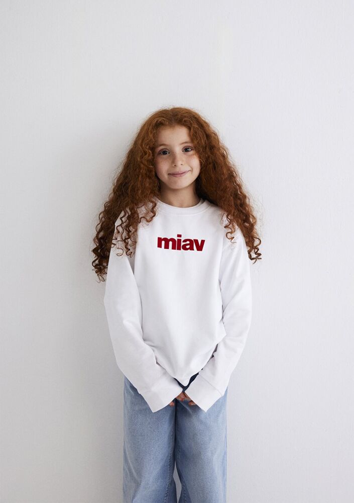 Mavi Mıav Baskılı Beyaz Çocuk Sweat 6610031-602