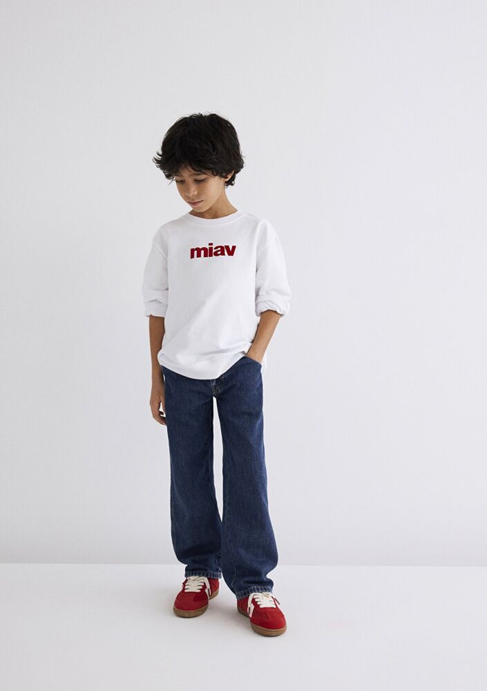 Mavi Mıav Baskılı Beyaz Çocuk Sweat 6610031-602 (1)
