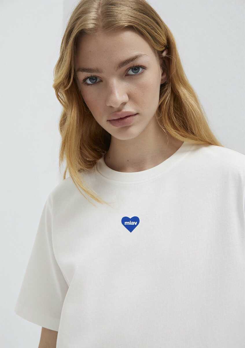 Mavi Miav Baskılı Kadın Tişört 1614093-70057