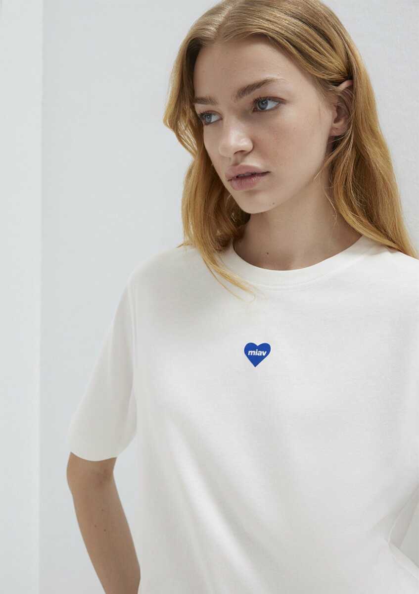 Mavi Miav Baskılı Kadın Tişört 1614093-70057 (1)