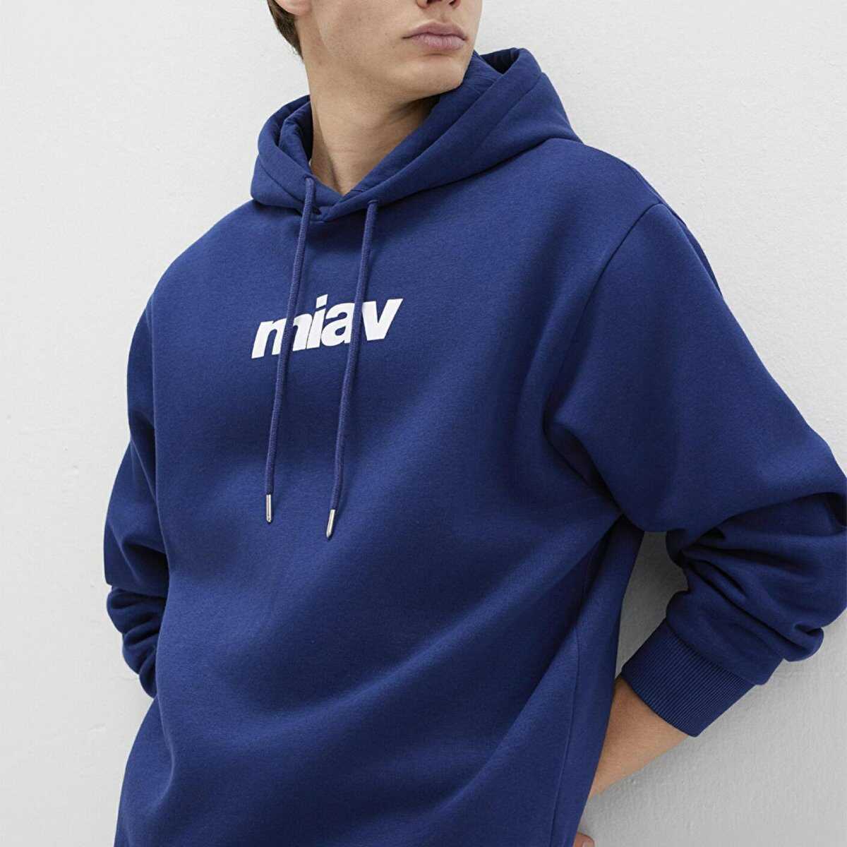 Mavi Miav Kapişonlu Koyu Saks Mavi Erkek Sweat 0S10001-70722 - 1