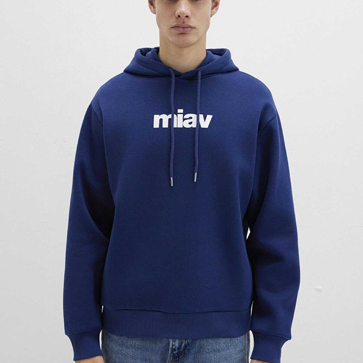 Mavi Miav Kapişonlu Koyu Saks Mavi Erkek Sweat 0S10001-70722 - 3