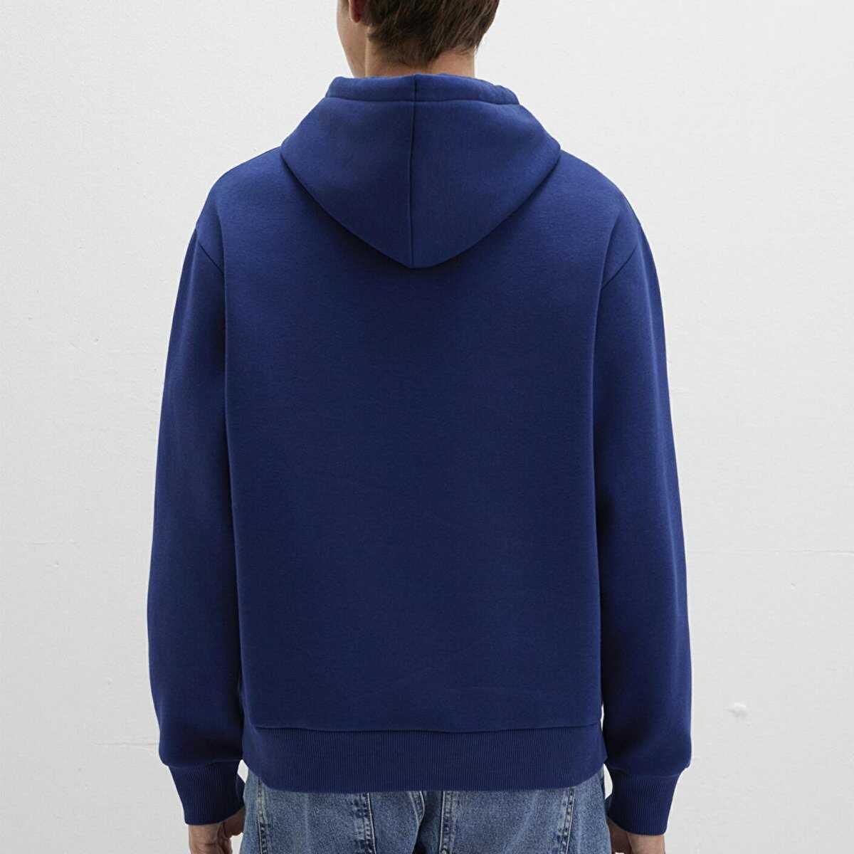 Mavi Miav Kapişonlu Koyu Saks Mavi Erkek Sweat 0S10001-70722 - 4