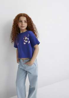 Mavi Mickey Baskılı Çocuk Tişört 7610297-70908