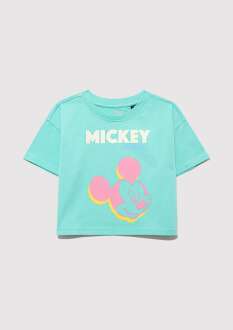 Mavi Mickey Mouse Baskılı Yeşil Çocuk Tişört 7610332-71673 