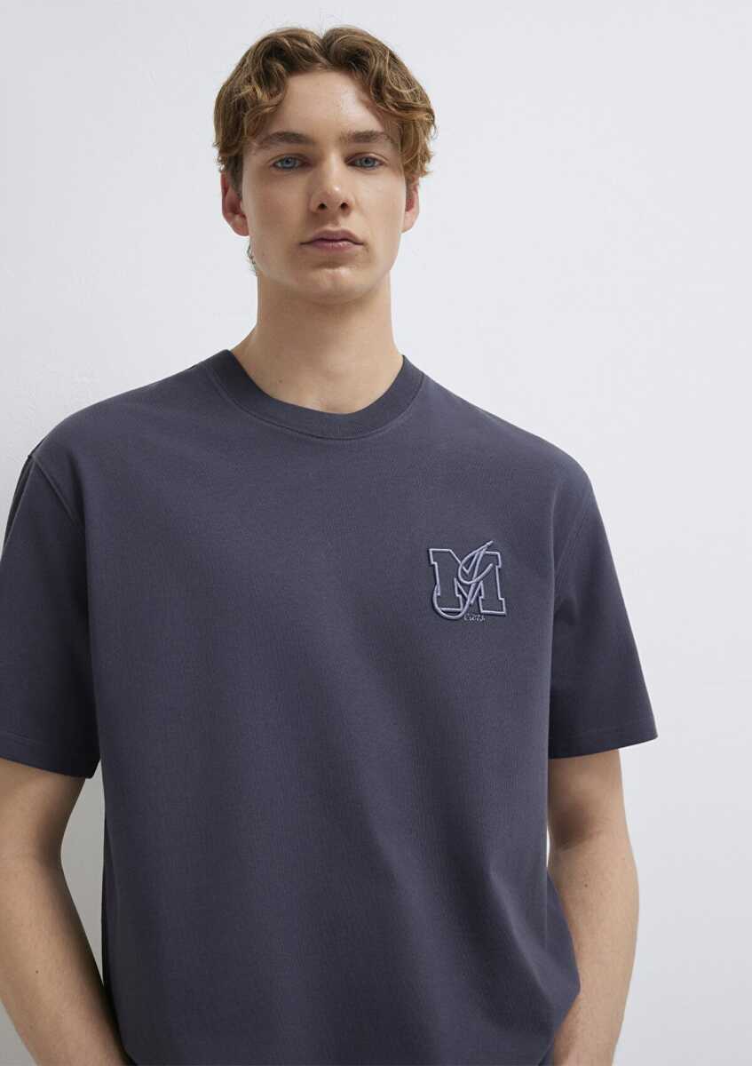 Mavi MJ Logo Detaylı Gri Loose Fit Erkek Tişört 0612885-70101