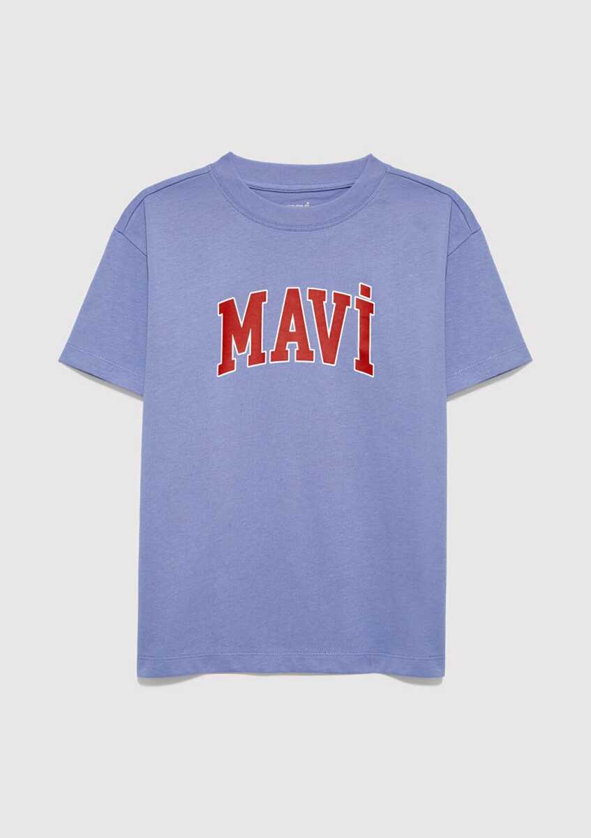 Mavi Mor Logo Baskılı Mor Tişört Loose Fit Çocuk 7610393-70855 (1)