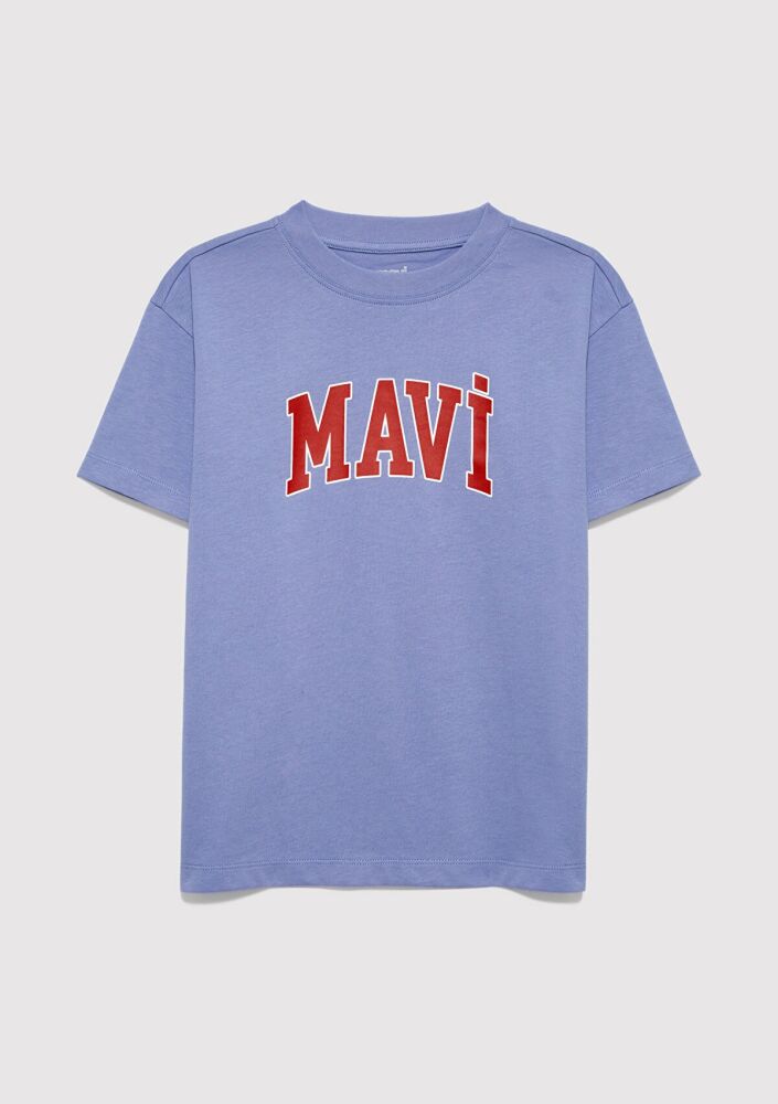 Mavi Mor Logo Baskılı Mor Tişört Loose Fit Çocuk 7610393-70855 (1)