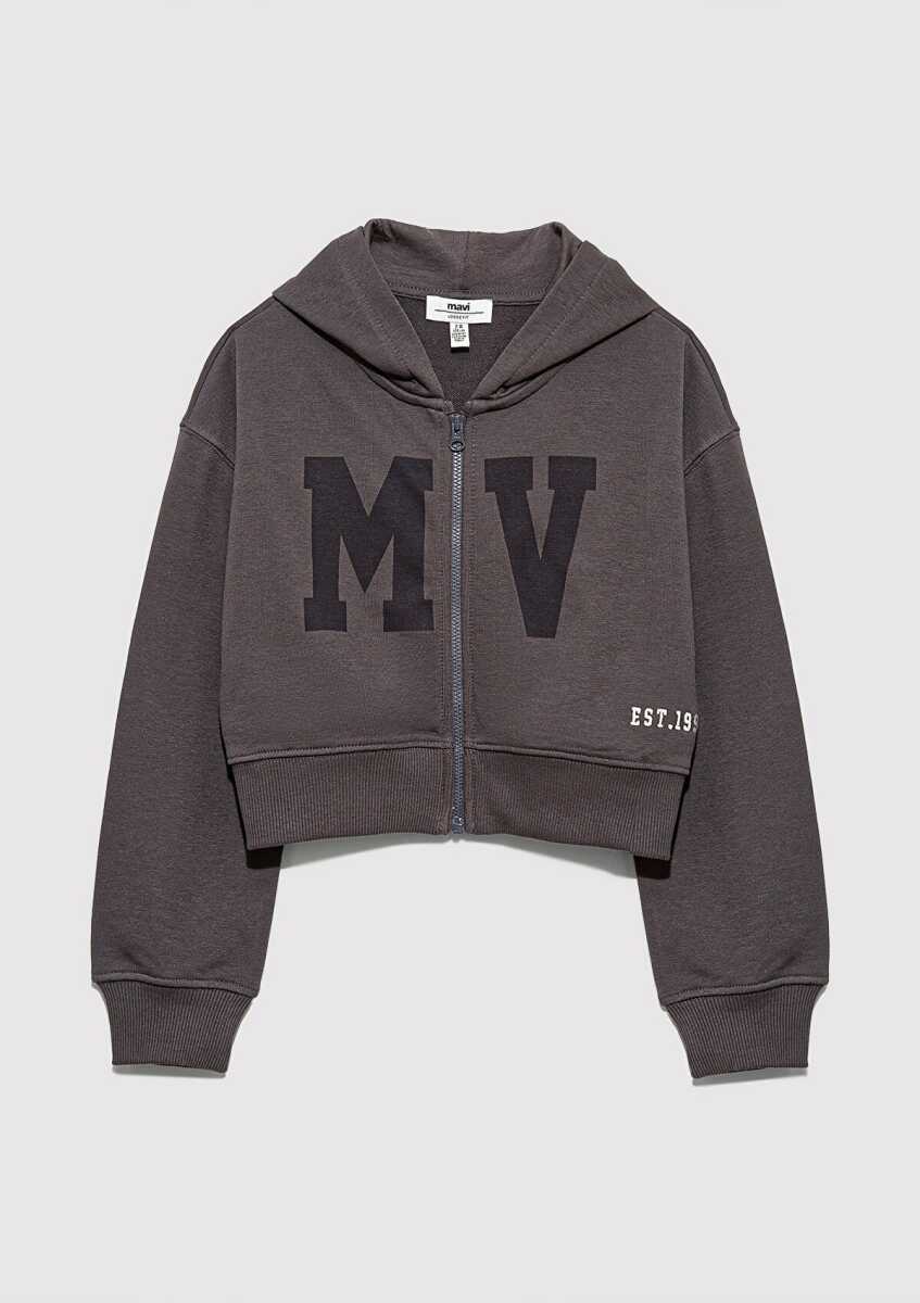 Mavi Mv Baskılı Fermuarlı Çocuk Sweat 7S10128-90778