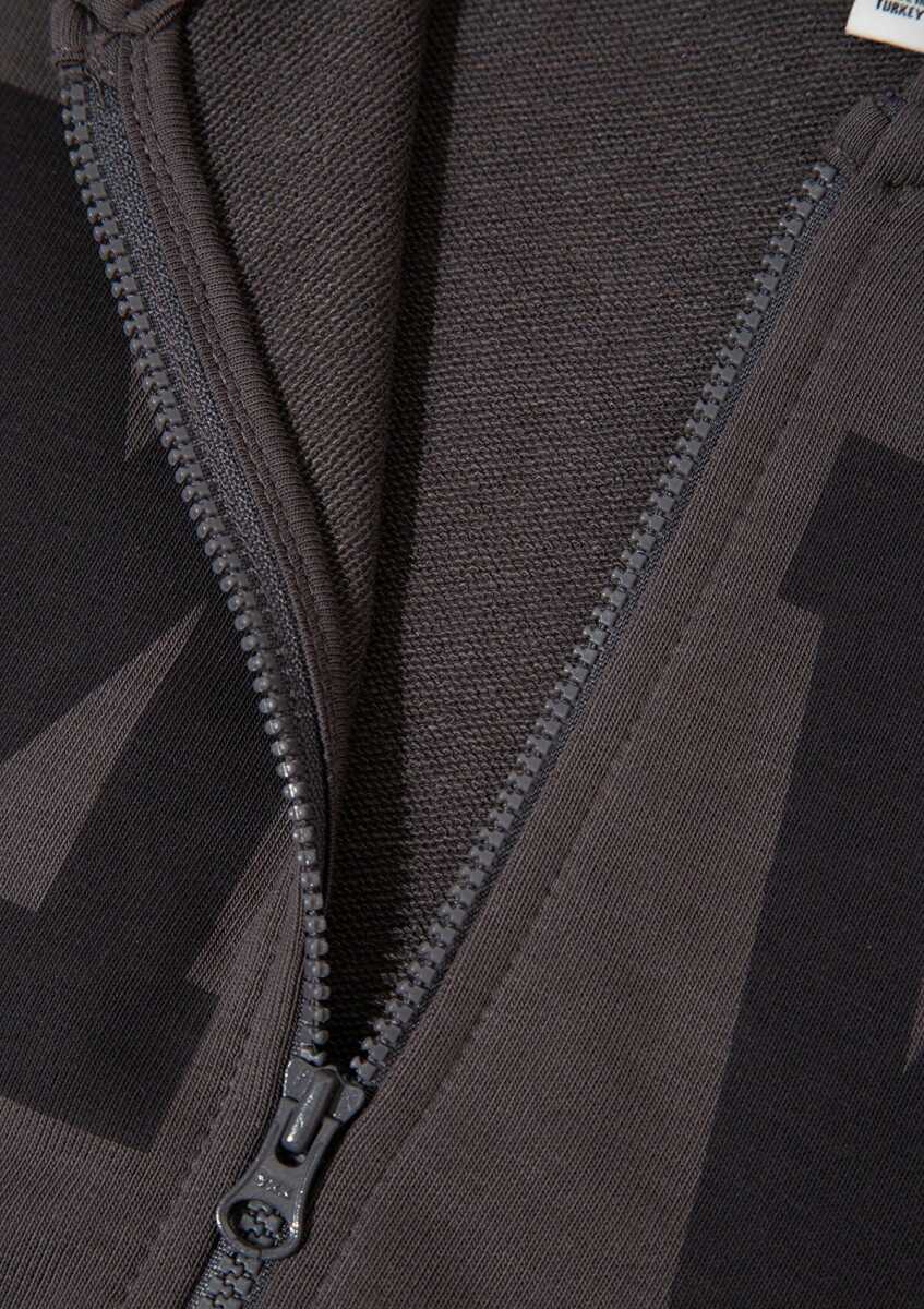 Mavi Mv Baskılı Fermuarlı Çocuk Sweat 7S10128-90778 - 3