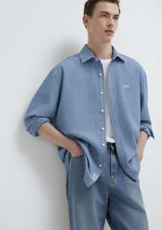 Mavi MVJNS Nakışlı Mavi  Loose Fit Erkek Gömlek0211885-18790 