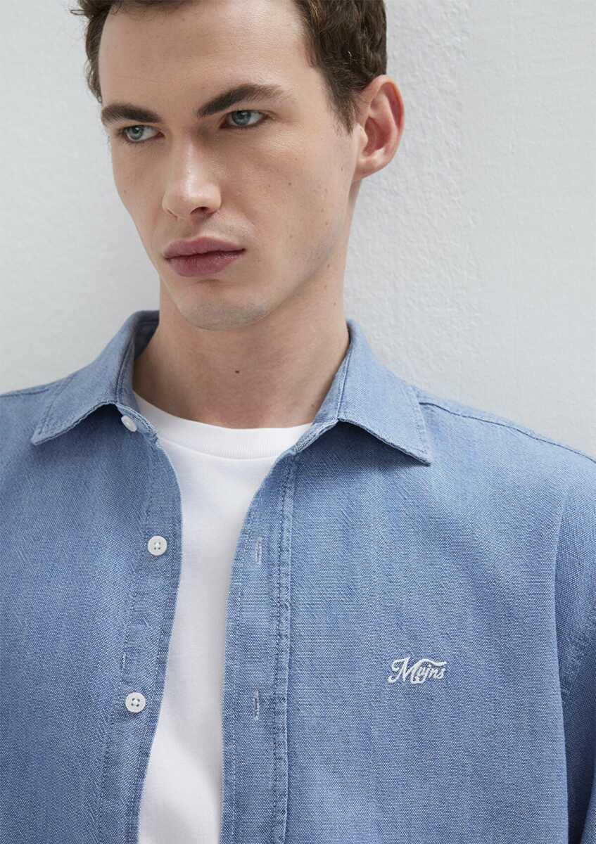 Mavi MVJNS Nakışlı Mavi  Loose Fit Erkek Gömlek0211885-18790 (1)