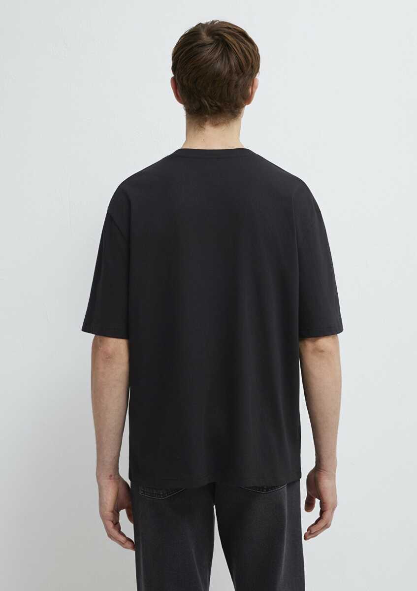 Mavi Nakışlı Siyah Relax Fit Erkek Tişört0613130-900 - 5