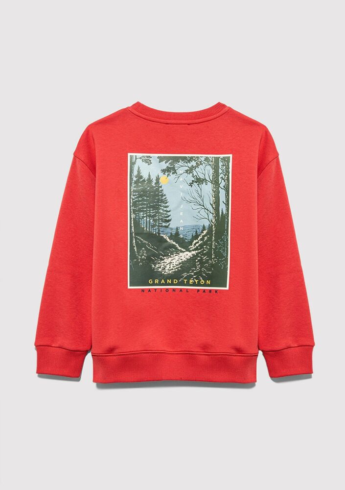 Mavi Nature Roams On Baskılı Turuncu Çocuk Sweat6S10148-71079 (1)