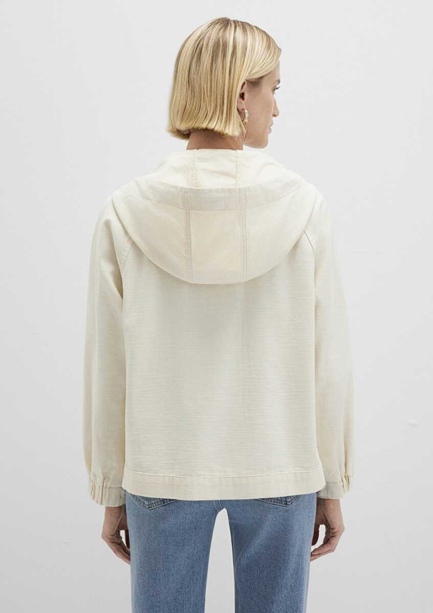Mavi Oversize Ekru Kapüşonlu Kadın Ceket 1110625-89513 - 4