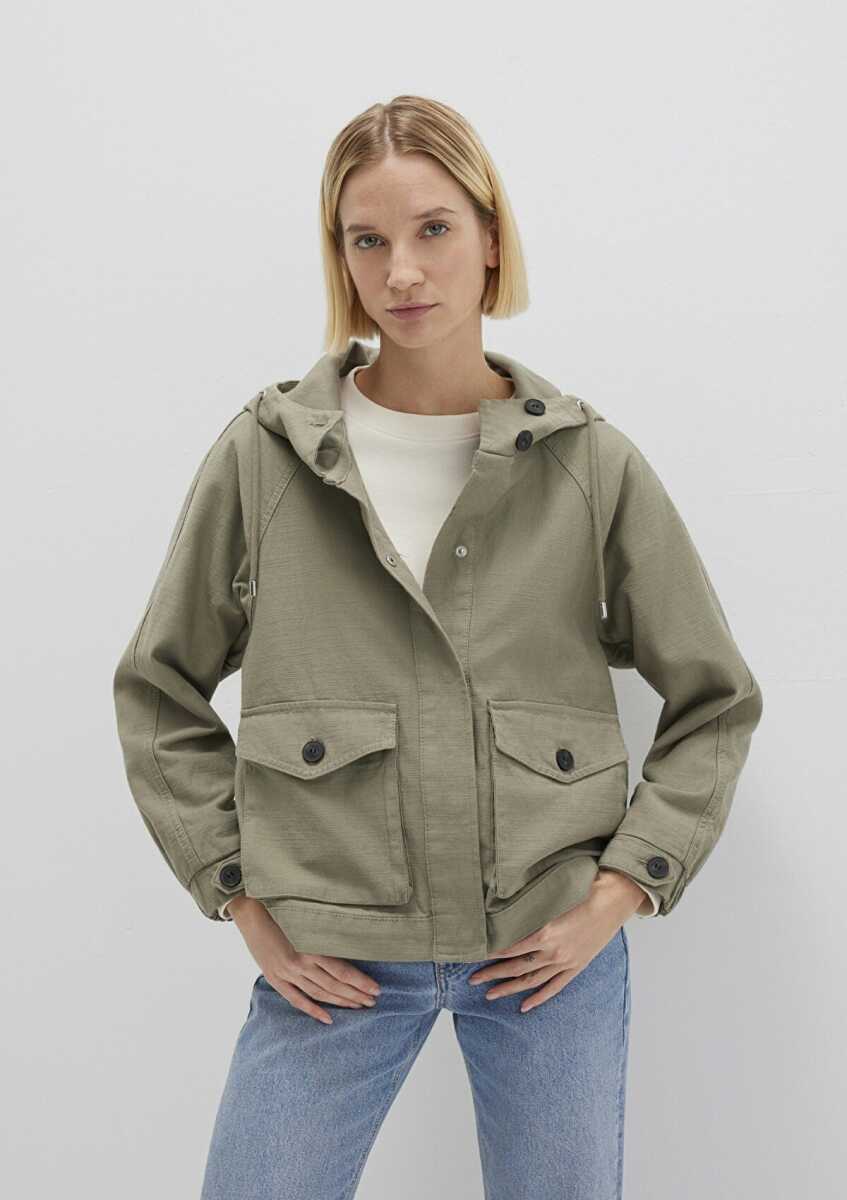 Mavi Oversize Haki Kapişonlu Kadın Ceket 1110625-71818 - Mavi