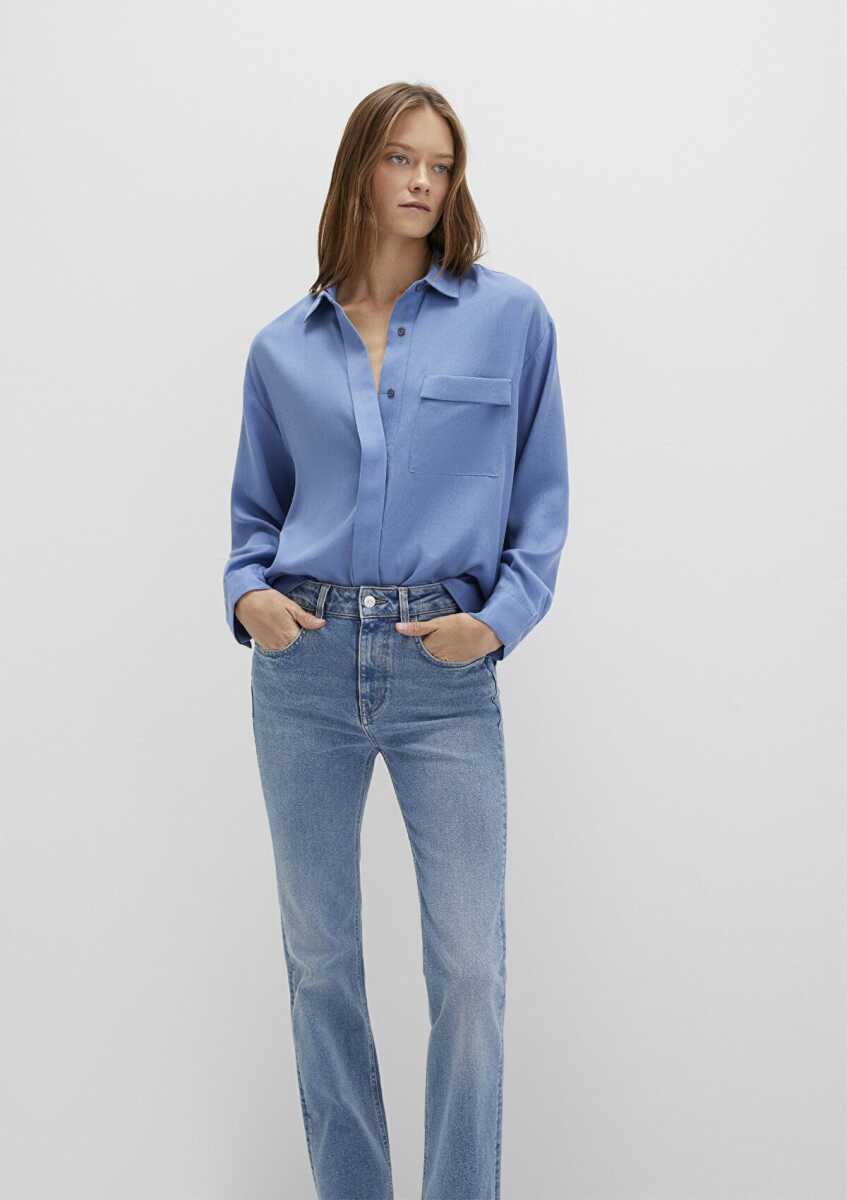 Mavi Oversize Kadın Gömlek 1211354-86802 - Mavi (1)