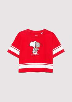 Mavi Peanuts Baskılı Kırmızı Çocuk Tişört 7610372-82054 