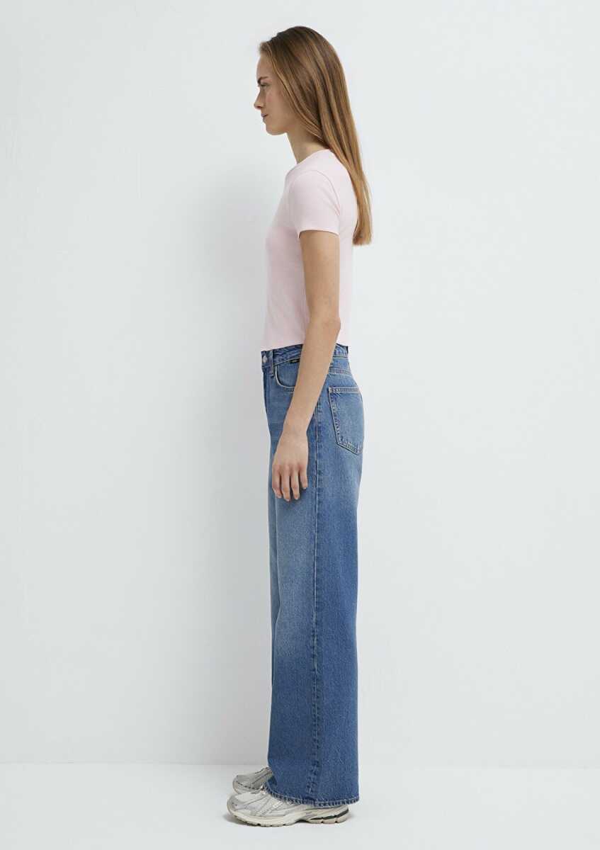 Mavi Pembe Basic Crop Kadın Tişört 1600814-89200 - 5