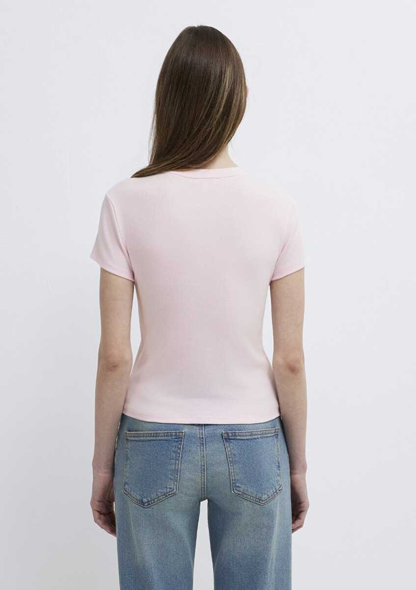 Mavi Pembe Basic Crop Kadın Tişört 1614180-89200 - 5