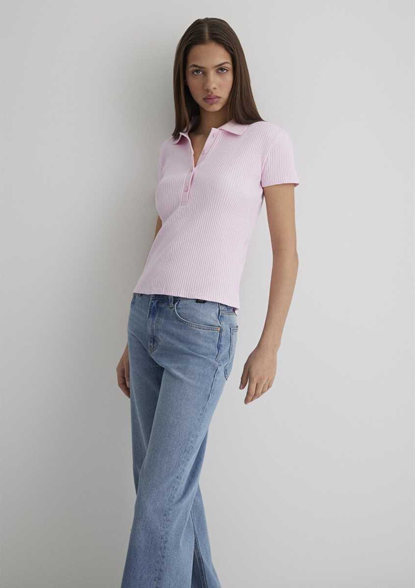 Mavi Pembe Fıtted Kadın Polo Tişört 1613120-71008 (1)