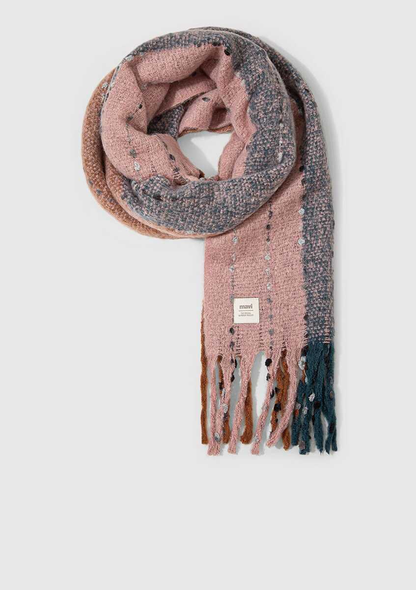 Mavi Pembe Kadın Atkı 1910697-17865 - Mavi (1)