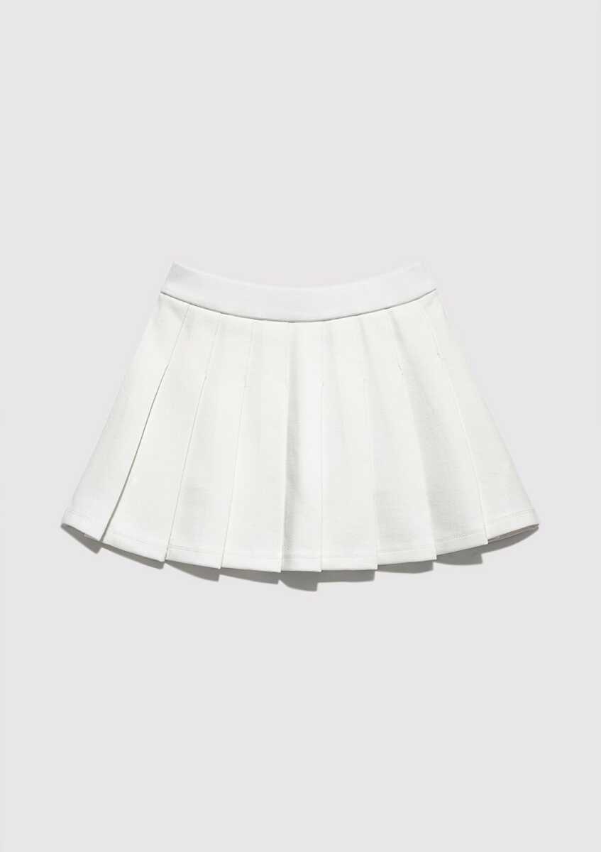 Mavi Pileli Ekru Çocuk Şort Etek 7310006-70057 - 3