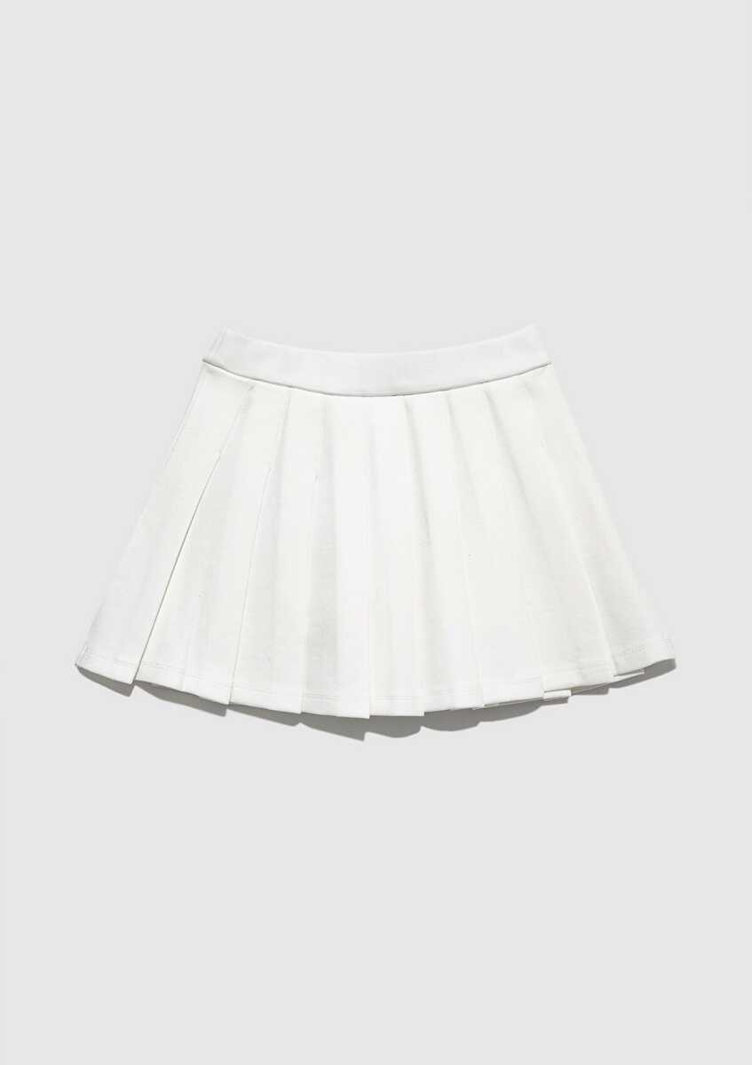 Mavi Pileli Ekru Çocuk Şort Etek 7310006-70057 - 4