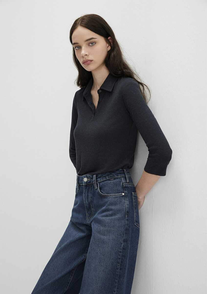 Mavi Polo Yaka Antrasit Kadın Sweat 1613647-80022 - 3